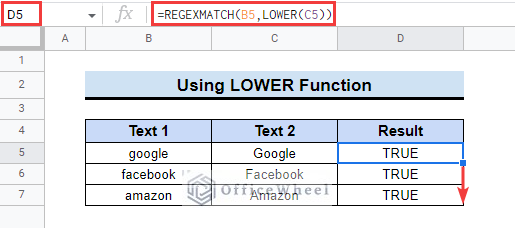Using fill handle tool